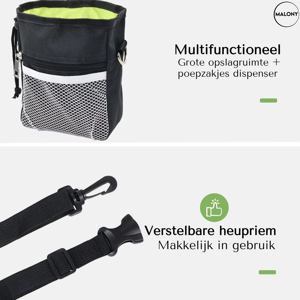 Malony Beloningstasje Voor Honden - Beloningszakje - Poepzakjes Dispenser - Verstelbare Riem - Nylon - Zwart 11 Malony Beloningstasje Voor Honden - Beloningszakje - Poepzakjes Dispenser - Verstelbare Riem - Nylon - Zwart - Afbeelding 11