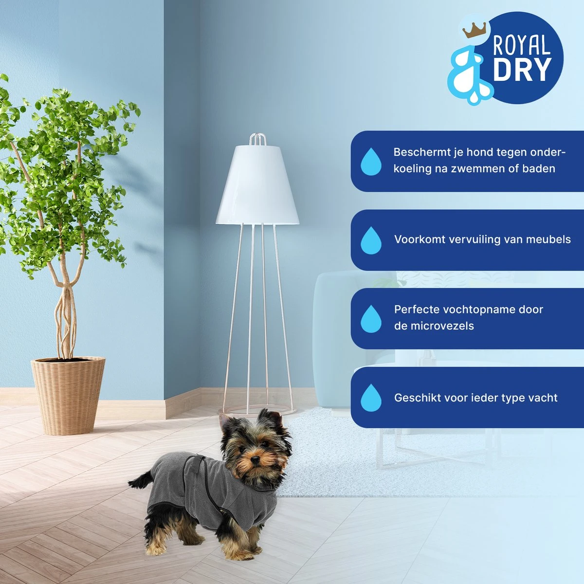Royal Dry Badjas Voor Huisdieren – Absorberende Hondenbadjas – Extreem Duurzaam En Super Zacht – Ruglengte 30 Cm – Microfiber Chenille – Geschikt Voor Honden En Puppy’s – Maat XS 6 Royal Dry Badjas Voor Huisdieren – Absorberende Hondenbadjas – Extreem Duurzaam En Super Zacht – Ruglengte 30 Cm – Microfiber Chenille – Geschikt Voor Honden En Puppy’s – Maat XS - Afbeelding 6