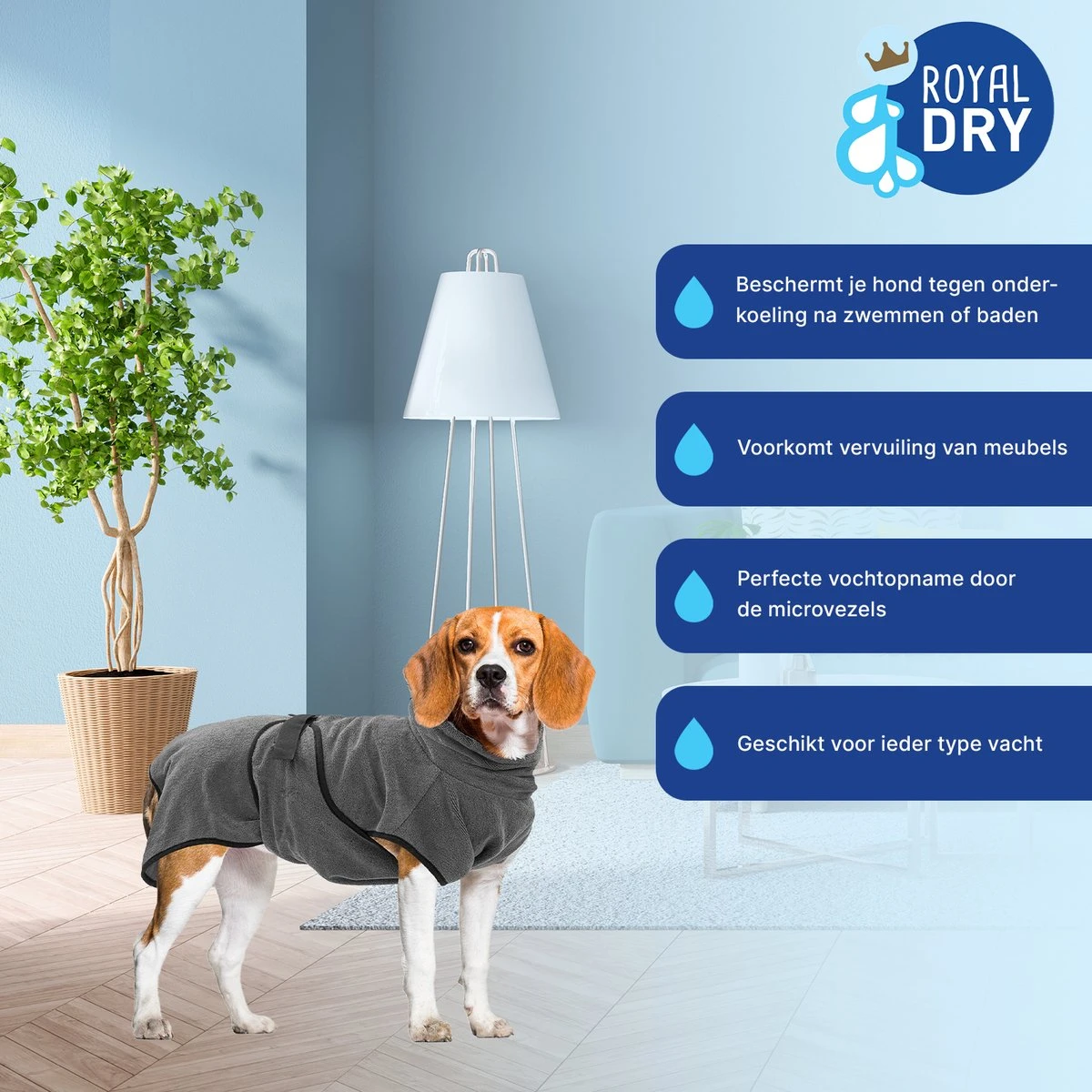 Royal Dry Badjas Voor Huisdieren – Absorberende Hondenbadjas – Extreem Duurzaam En Super Zacht – Ruglengte 50 Cm – Microfiber Chenille – Geschikt Voor Honden En Puppy’s – Maat M 5 Royal Dry Badjas Voor Huisdieren – Absorberende Hondenbadjas – Extreem Duurzaam En Super Zacht – Ruglengte 50 Cm – Microfiber Chenille – Geschikt Voor Honden En Puppy’s – Maat M - Afbeelding 5