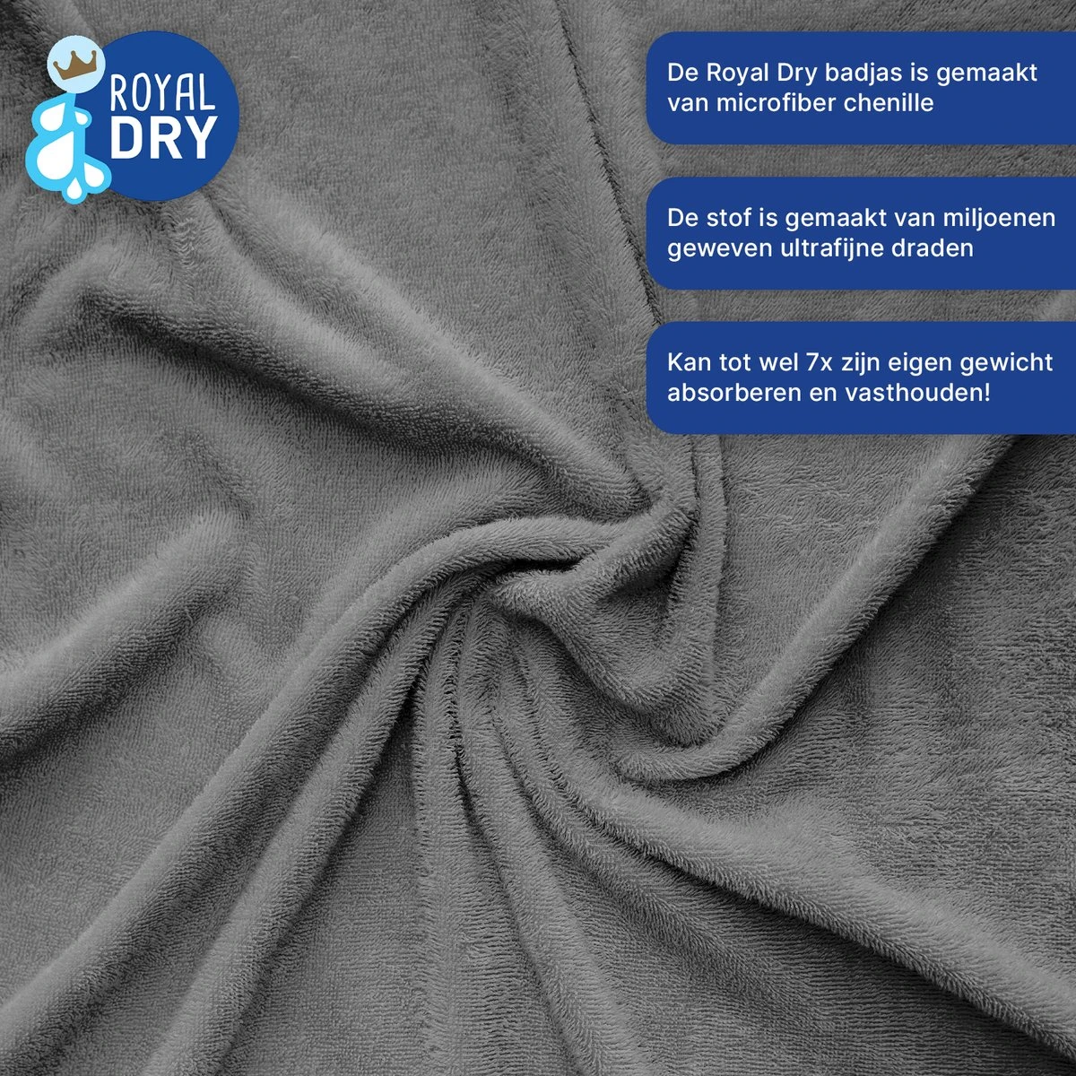 Royal Dry Badjas Voor Huisdieren – Absorberende Hondenbadjas – Extreem Duurzaam En Super Zacht – Ruglengte 50 Cm – Microfiber Chenille – Geschikt Voor Honden En Puppy’s – Maat M 6 Royal Dry Badjas Voor Huisdieren – Absorberende Hondenbadjas – Extreem Duurzaam En Super Zacht – Ruglengte 50 Cm – Microfiber Chenille – Geschikt Voor Honden En Puppy’s – Maat M - Afbeelding 6