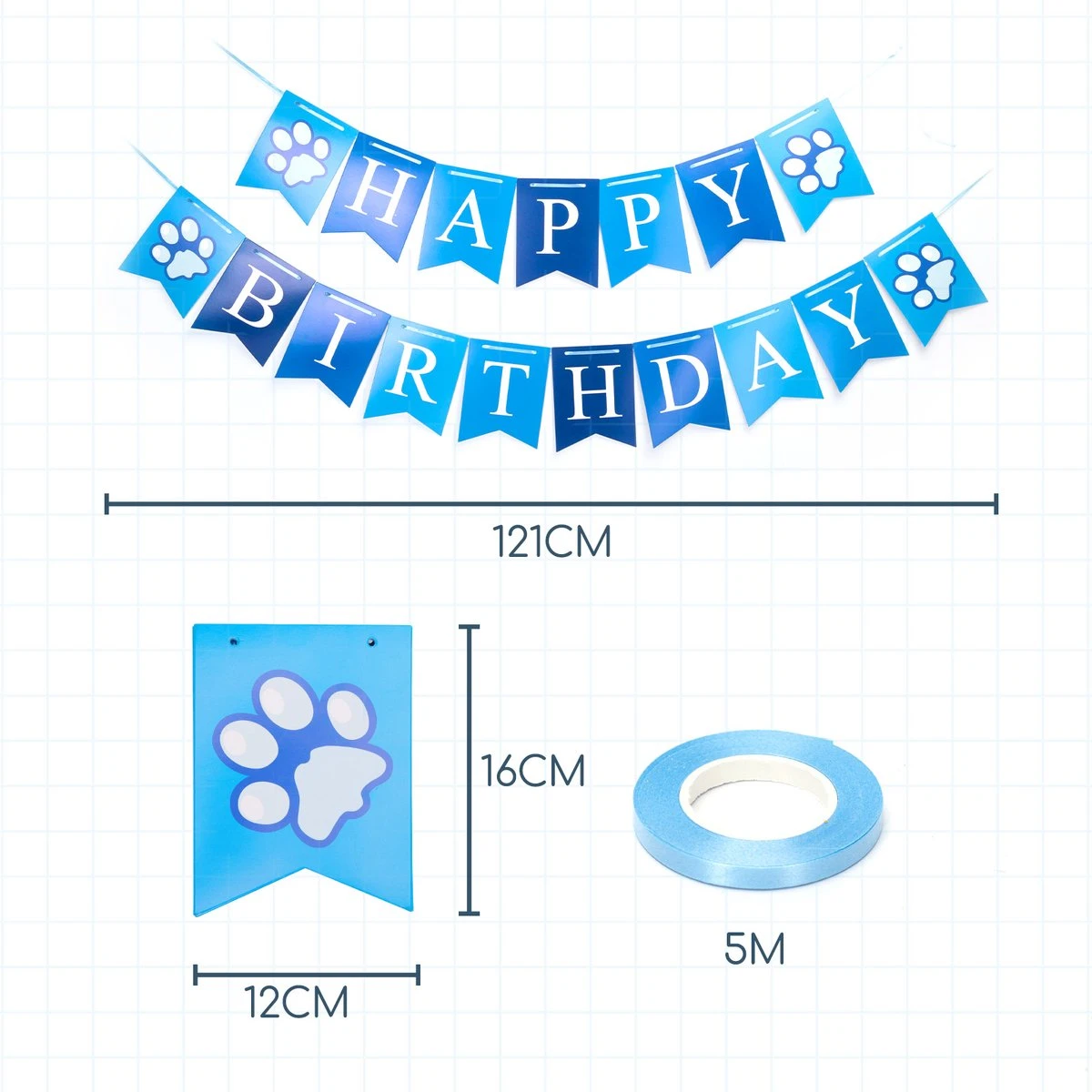 Nobleza B1T - Honden Verjaardag Bandana Set - Cadeau Hond 4 Nobleza B1T - Honden Verjaardag Bandana Set - Cadeau Hond - Afbeelding 4