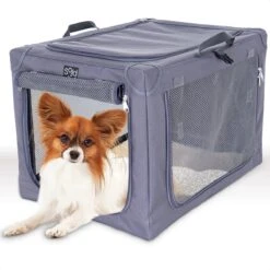Hondenbench Opvouwbaar - Autobench Hond - Reisbench - Transportbox - Max Gewicht Hond 12 Kg - Grijs - 61x46x43 Cm