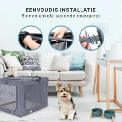 Hondenbench Opvouwbaar - Autobench Hond - Reisbench - Transportbox - Max Gewicht Hond 12 Kg - Grijs - 61x46x43 Cm -Huisdierbenodigdheden 1200x1200 3182