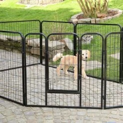 Merkloos Topmast Premium Puppyren - 80 Cm Hoog - 640 Cm Omtrek - Hondenren - Hondenhok - Antraciet -Huisdierbenodigdheden 1200x1200 32