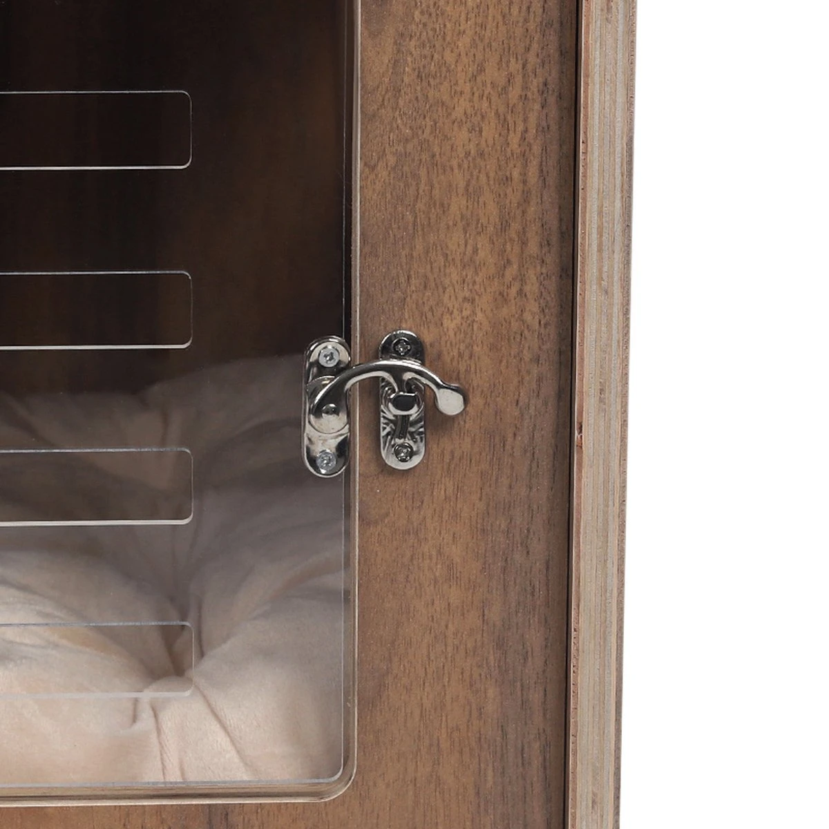 Hondenbench Van Hout - Inclusief Foam Hondenbed - M - Antraciet - 49x49x59cm 4 Hondenbench Van Hout - Inclusief Foam Hondenbed - M - Antraciet - 49x49x59cm - Afbeelding 4