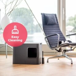 Hoopo® Dome Kattenbak Grijs - Kattenbak - Kattenbakschep - Kattenbakmat -Huisdierbenodigdheden 1200x1200 3222