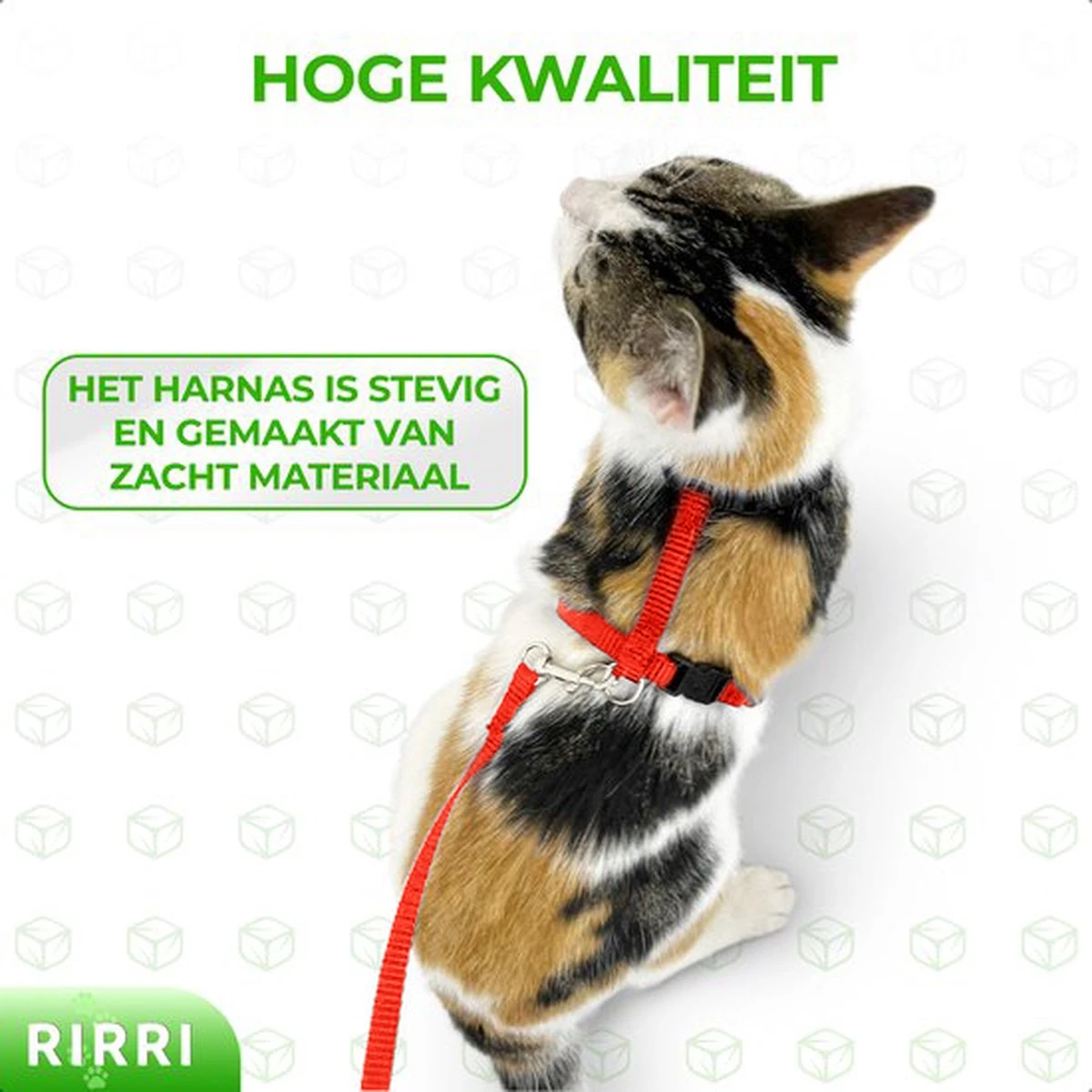Rirri Kattenharnas Met Looplijn - Kattentuigje Met Looplijn Hoogwaardige Kwaliteit - Rood 3 Rirri Kattenharnas Met Looplijn - Kattentuigje Met Looplijn Hoogwaardige Kwaliteit - Rood - Afbeelding 3