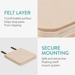 Navaris Katten Klimmuur 3 Tredes - 18 X 18 X 1,5 Cm Per Plankje - Katten Klimwand Van Hout - Inclusief Bevestigingsmateriaal -Huisdierbenodigdheden 1200x1200 3264