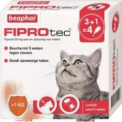 Beaphar Fiprotec Kat - Vlooienbestrijding - >1 Kg - 4 Pipetten -Huisdierbenodigdheden 1200x1200 3297