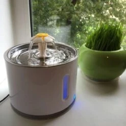 Merkloos Drinkfontein Voor Hond En Kat - RVS Waterbak - Dieren Drinkbak - Vers Water Fontein - Drinkfontein Katten- 3 Standen - 2.4 Liter - Incl. 1 Koolstoffilter -Huisdierbenodigdheden 1200x1200 3514