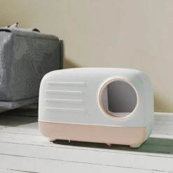 Merkloos PETLUX® XL Kattenbak Retro Design Met Lade, Schep En Opbergruimte - Grote Kattenbak - Kaki -Huisdierbenodigdheden 1200x1200 3598