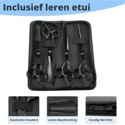 Petsify - Professionele 8-delige Huisdier Knipset - Effileerschaar Hond - Kam Hond - Schaar Hond - Katten Kam - Hondenschaar - Trimschaar Voor Honden - Kapperset - Zwart -Huisdierbenodigdheden 1200x1200 360