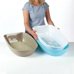 Trixie Berto Kattenbak Overdekt Met Zeef Scheidingssysteem Taupe - 59X39X42 CM -Huisdierbenodigdheden 1200x1200 3607