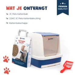 JC Pets Premium Kattenbak Systeem - Inclusief 2.5KG / 4L Kattenbakvulling - Zelfreinigend -Huisdierbenodigdheden 1200x1200 3629