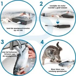 RealN Elektrische Speelvis Clownvis Inclusief Catnip Zakje – Kattenspeeltjes - Kattenspeelgoed – Krachtige Batterij – Bewegende Vis – Leukste Kattenspeeltje Goudvis – Kat Actiever Maken – 30 Cm – Speelvis Katten – Wasbaar – Oplaadbaar – Blauw/Wit -Huisdierbenodigdheden 1200x1200 3687
