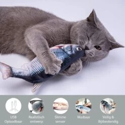 Filo Elektrisch Kattenspeeltje Bewegende Vis 30CM Met Kattenkruid + Goudvis 20CM - Interactief Speelgoed Katten - Elektronisch Kattenspeelgoed - Dansende Elektrische Speelvis Kat - Kattenspeeltjes Intelligentie - Speelgoed Kittens - Speeltjes Kitten -Huisdierbenodigdheden 1200x1200 3688