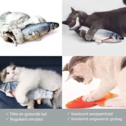 Filo Elektrisch Kattenspeeltje Bewegende Vis 30CM Met Kattenkruid + Goudvis 20CM - Interactief Speelgoed Katten - Elektronisch Kattenspeelgoed - Dansende Elektrische Speelvis Kat - Kattenspeeltjes Intelligentie - Speelgoed Kittens - Speeltjes Kitten -Huisdierbenodigdheden 1200x1200 3689