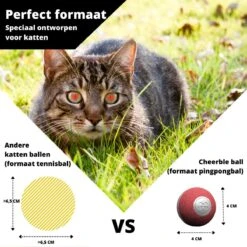 Cheerble Mini Ball 2.0 - Slimme Interactieve Zelf Rollende Bal Voor Katten - 3 Speelmodi - Kattenspeeltjes - USB Oplaadbaar - Rood -Huisdierbenodigdheden 1200x1200 3745
