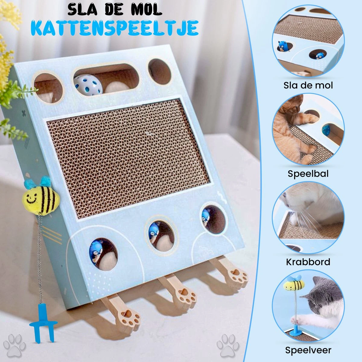 Sla De Mol Kattenspeeltje - Katten Speelgoed - Kattenspeelgoed - Kattenspeeltjes - Kattenspeeltjes Intelligentie - Kattenspeelgoed Intelligentie 2 Sla De Mol Kattenspeeltje - Katten Speelgoed - Kattenspeelgoed - Kattenspeeltjes - Kattenspeeltjes Intelligentie - Kattenspeelgoed Intelligentie - Afbeelding 2