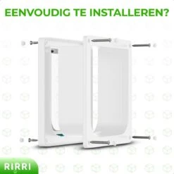 Rirri Kattenluik Met Tunnel - 4 Vergrendelingsstanden - Weerbestendig - Binnen En Buiten - Grote Kat - Maat L - Wit - 25,5 X 23.5 Cm -Huisdierbenodigdheden 1200x1200 3836