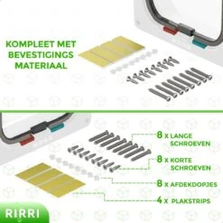 Rirri Kattenluik Met Tunnel - 4 Vergrendelingsstanden - Weerbestendig - Binnen En Buiten - Grote Kat - Maat L - Wit - 25,5 X 23.5 Cm -Huisdierbenodigdheden 1200x1200 3838