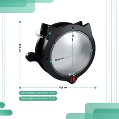 Cellavi XL Kattenluik Zwart Met Tunnel - Hondenluik - 4 Vergrendelingsstanden - 30,5 X 27,5 X 7,5 Cm -Huisdierbenodigdheden 1200x1200 3852