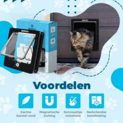 Skipoo Kattenluik Met Tunnel - Weerbestendig - Grote Kat - 4 Vergrendelingsstanden - Zwart -Huisdierbenodigdheden 1200x1200 3888