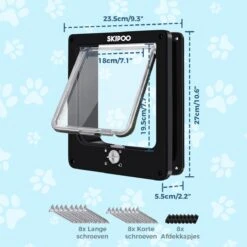 Skipoo Kattenluik Met Tunnel - Weerbestendig - Grote Kat - 4 Vergrendelingsstanden - Zwart -Huisdierbenodigdheden 1200x1200 3889