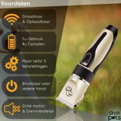 AVE Pets® Complete Hondentondeuse Set - Draadloos Tondeuse - Scheerapparaat Voor Je Hond Of Kat - Huisdier Trimmer - Professionele Dierentondeuse - Dieren Verzorging -Huisdierbenodigdheden 1200x1200 389