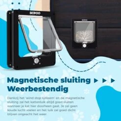 Skipoo Kattenluik Met Tunnel - Weerbestendig - Grote Kat - 4 Vergrendelingsstanden - Zwart -Huisdierbenodigdheden 1200x1200 3890