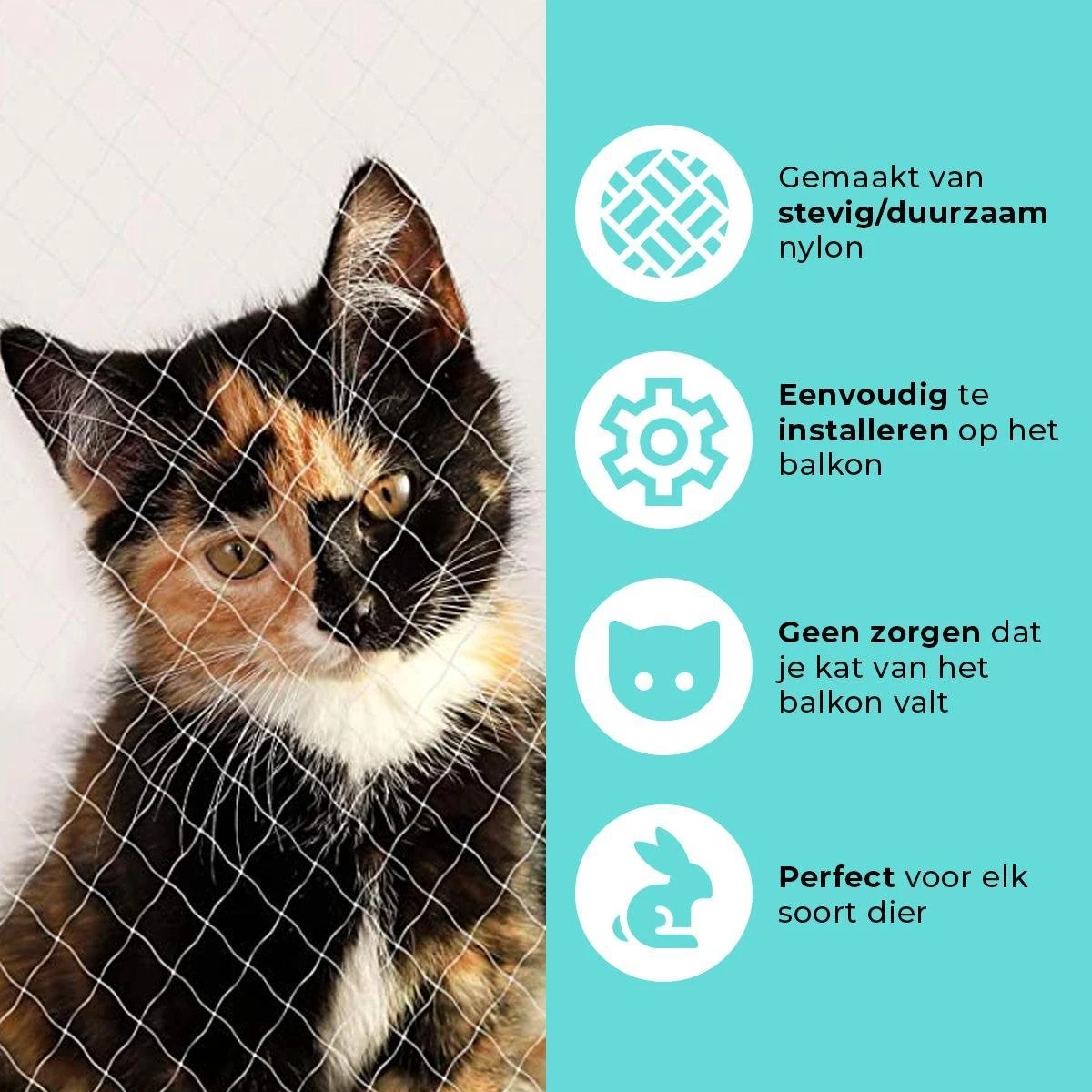 Kattennet Premium - 600 X 300 CM - Kattennet Voor Balkon - Transparant - Balkon Net - Makkelijk Te Monteren 8 Kattennet Premium - 600 X 300 CM - Kattennet Voor Balkon - Transparant - Balkon Net - Makkelijk Te Monteren - Afbeelding 8