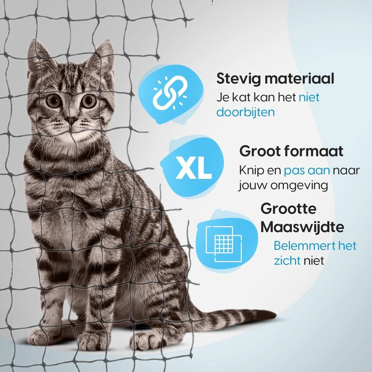 Kattennet Voor Balkon 4 X 10 M - Kattennet - Katten Gaas - Zwart 4 Kattennet Voor Balkon 4 X 10 M - Kattennet - Katten Gaas - Zwart - Afbeelding 4