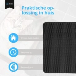 Tenify Kattenbakmat + Extra Kattenbak Schepje - 40 X 50 Cm - Waterdicht - Dubbele Laag - Honingraatstructuur - Uitloopmat - Mat -Huisdierbenodigdheden 1200x1200 3945
