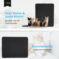 Tenify Kattenbakmat + Extra Kattenbak Schepje - 40 X 50 Cm - Waterdicht - Dubbele Laag - Honingraatstructuur - Uitloopmat - Mat -Huisdierbenodigdheden 1200x1200 3948