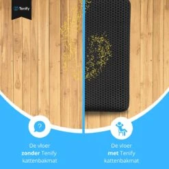 Tenify Kattenbakmat + Extra Kattenbak Schepje - 40 X 50 Cm - Waterdicht - Dubbele Laag - Honingraatstructuur - Uitloopmat - Mat -Huisdierbenodigdheden 1200x1200 3950