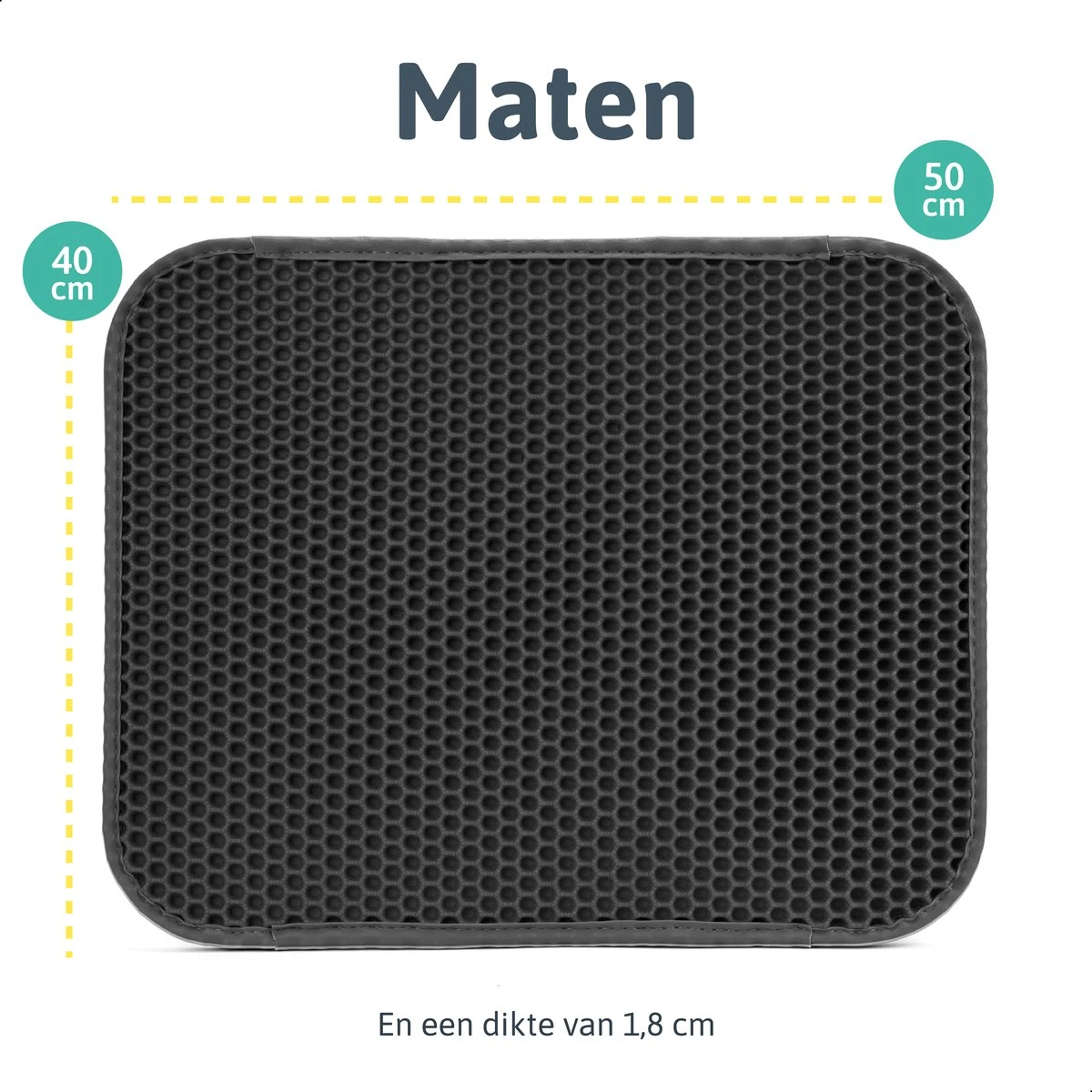 Kattenbakmat - 40 X 50 Cm - Grijs - Uitloopmat Kat - Kattenbakvulling - Opvang Ruimte - Grit Opvanger - Waterdicht - Eco-friendly 2 Kattenbakmat - 40 X 50 Cm - Grijs - Uitloopmat Kat - Kattenbakvulling - Opvang Ruimte - Grit Opvanger - Waterdicht - Eco-friendly - Afbeelding 2