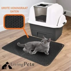 Lavida Home - Kattenbakmat - Grit Opvanger - 45 X 60 Cm - Dubbele Laag & Waterdicht - Katten Mat - Katten Mat Met Opvangruimte Voor Grit - Katten Mat - Kat Benodigdheden - Kitten - Gritmat Voor Poes - Grijs -Huisdierbenodigdheden 1200x1200 3974