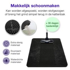 SIMU Lifestyle - Kattenbakmat - Grit Opvanger - Dubbele Laag - Waterdicht - Zwart - 50x40 Cm -Huisdierbenodigdheden 1200x1200 3980