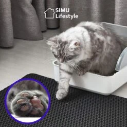 SIMU Lifestyle - Kattenbakmat - Grit Opvanger - Dubbele Laag - Waterdicht - Zwart - 50x40 Cm -Huisdierbenodigdheden 1200x1200 3984