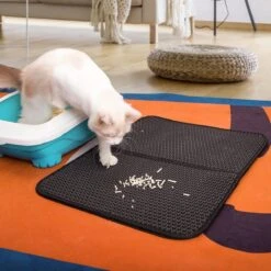 Nobleza Kattenbakmat - Kattenmat Met Filter - Kattenbak Accessoires - Grit Opvanger - 3 Lagen - Waterdicht - 60x45 Cm - Opvouwbaar - Zwart -Huisdierbenodigdheden 1200x1200 3994