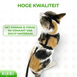 Rirri Kattenharnas Met Looplijn - Kattentuigje Met Looplijn Hoogwaardige Kwaliteit - Zwart -Huisdierbenodigdheden 1200x1200 4032