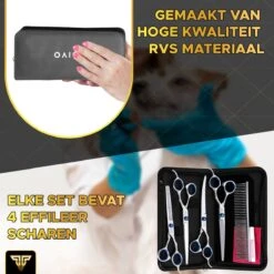 Toivo Schaar Voor Dieren - Zilver - Effileerscharen - Honden Scharenset - Dierenschaar - Set 5 Stuks - Trimscharen - Trimset - Uitdunschaar Hond - Schaar Honden -Huisdierbenodigdheden 1200x1200 404