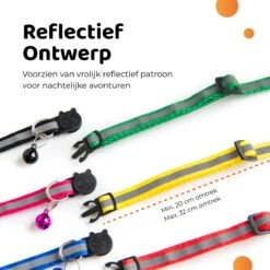 ACE Pets Reflecterende Kattenhalsband Met Veiligheidssluiting – Halsband Kat & Kitten - Met Adreskoker - Kittenhalsband & Kattenbandje Met Belletje - Zwart -Huisdierbenodigdheden 1200x1200 4040