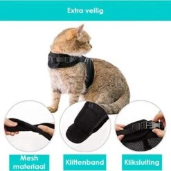 Zootic Kattentuigje Met Leiband Riem Kattenharnas Zwart Maat M Kat & Kitten - Halsomvang 20 Tot 26cm - Borstomvang 30 Tot 34cm 13 Zootic Kattentuigje Met Leiband Riem Kattenharnas Zwart Maat M Kat & Kitten - Halsomvang 20 Tot 26cm - Borstomvang 30 Tot 34cm -Huisdierbenodigdheden 1200x1200 4063