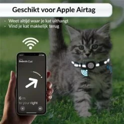 BJØRK Kattenhalsband Airtag - Reflecterend - Zwart - Verstelbaar - 20 Tot 30 Cm - Tracker- GPS - Geschikt Voor Apple AirTag - Kattenriem - Katten Accessoire - Halsband Kat Airtag -Huisdierbenodigdheden 1200x1200 4077