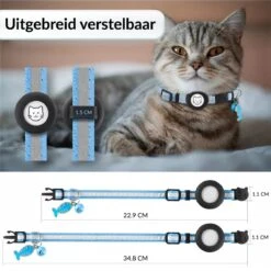 BJØRK Kattenhalsband Airtag - Reflecterend - Zwart - Verstelbaar - 20 Tot 30 Cm - Tracker- GPS - Geschikt Voor Apple AirTag - Kattenriem - Katten Accessoire - Halsband Kat Airtag -Huisdierbenodigdheden 1200x1200 4078