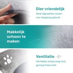 Kattenhangmat - Voor Aan Het Raam - Kom Vorm - Kattenmand - Raam - Hangmat Kat - Dieren - Kattenbed - Kattenmand - Slaapplek - Ligplaats - Grijs -Huisdierbenodigdheden 1200x1200 4093