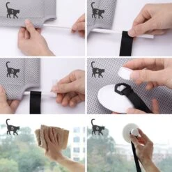 Nobleza 40AG6 - Kattenhangmat - Hangmat Kat - 60x32cm - Kattenhangmat Raam – Kattenbed - Kattenhangmand - Kattenkussen - Grijs -Huisdierbenodigdheden 1200x1200 4126