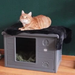 RHRQuality Kattenhuis Voor Binnen En Buiten Kattenhok Villa De Luxe Grijs -Huisdierbenodigdheden 1200x1200 4154