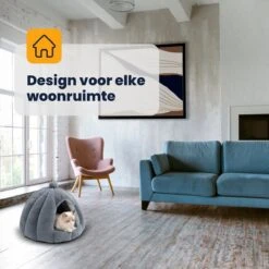 MIRO Katten Huis - Kattenhuizen - Kattenhok - Kattenmand - Dierenhuis - Extra Zacht - Grijs -Huisdierbenodigdheden 1200x1200 4182